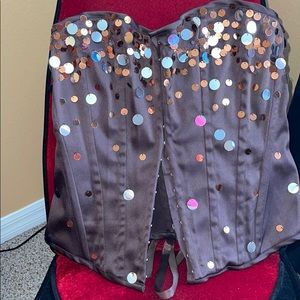 Brand new with tags satin brown sequence bustier